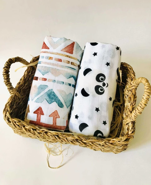 2 Adet  Çok Amaçlı Müslin Bezi Örtü Battaniye ürün görseli