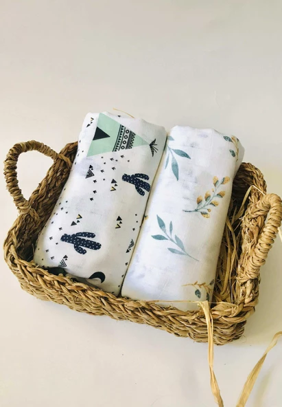 2 Adet  Çok Amaçlı Müslin Bezi Örtü Battaniye ürün görseli