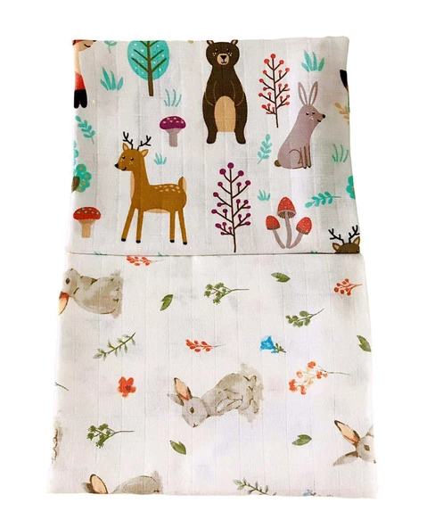 2 Adet  Çok Amaçlı Müslin Örtü Battaniye - Resim 3