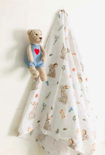 2 Adet  Çok Amaçlı Müslin Örtü Battaniye - Resim 4