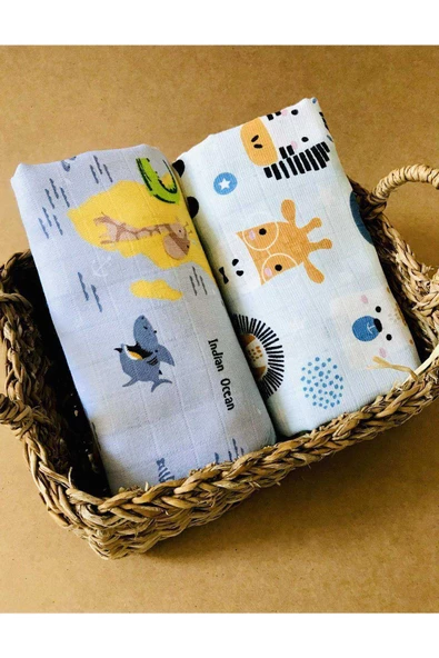 2 Adet Organik  Müslin Örtü Battaniye ürün görseli