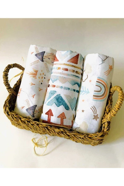 3 Adet  Çok Amaçlı Müslin Bezi Örtü Battaniye ürün görseli