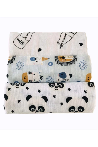 3 Adet  Çok Amaçlı Müslin Örtü ürün görseli