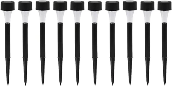 Güneş Enerjili Bahçe Lambası Plastik Saplama 10lu Set