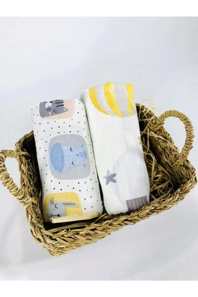 2 Adet  Çok Amaçlı Müslin Bezi Örtü Battaniye ürün görseli