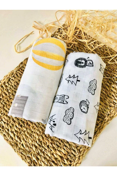 2 Adet  Çok Amaçlı Müslin Bezi Örtü Battaniye ürün görseli