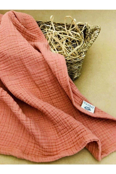 Kiremit 4 Katlı Çok Amaçlı Müslin Örtü Battaniye - Resim 3