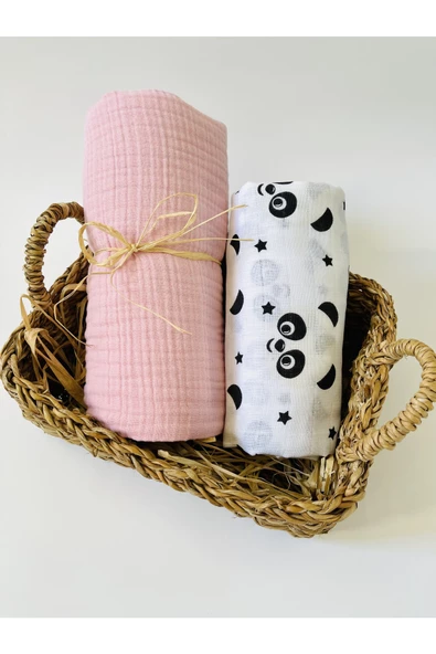 2 Adet 4 Katlı Ve 2 Katlı Çok Amaçlı Müslin Bezi Örtü Battaniye ürün görseli