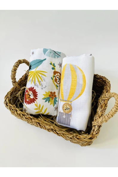 2 Adet  Çok Amaçlı Müslin Bezi Örtü Battaniye ürün görseli