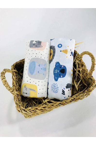 2 Adet  Çok Amaçlı Müslin Bezi Örtü Battaniye ürün görseli