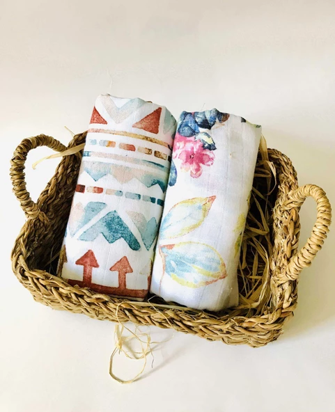 2 Adet  Çok Amaçlı Müslin Bezi Örtü Battaniye ürün görseli