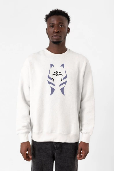 Ahsoka Tano Minimal Beyaz Erkek 2ip Sweatshirt