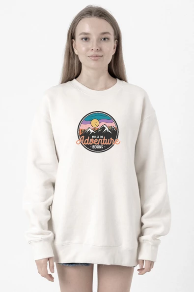 And So The Adventure Begins Beyaz Kadın 2ip Sweatshirt