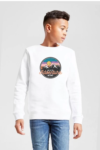 And So The Adventure Begins Beyaz Çocuk 2ip Sweatshirt