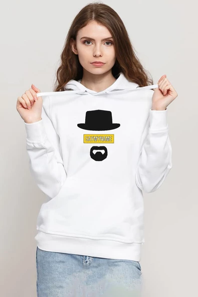Breaking Bad Yellow Say My Name Head Beyaz Kadın 3ip Kapşonlu Sweatshirt ürün görseli