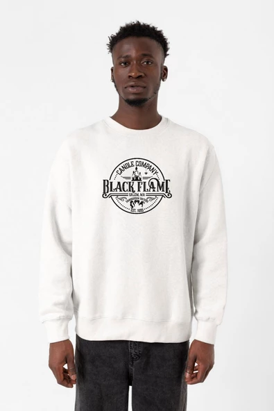 Candle Company Black Flame Beyaz Erkek 2ip Sweatshirt