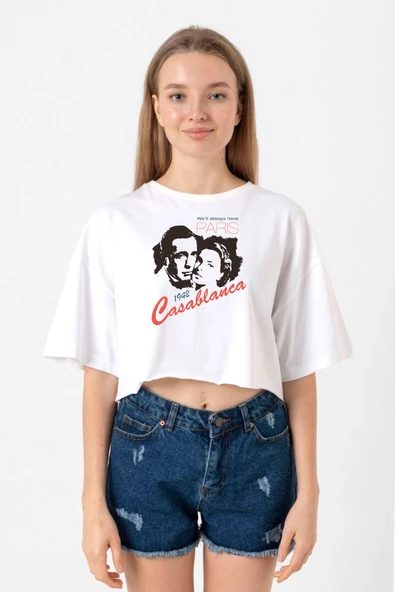 Casablanca We'll Always Have Beyaz Kadın Crop Tshirt