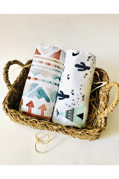 2 Adet  Çok Amaçlı Müslin Bezi Örtü Battaniye ürün görseli