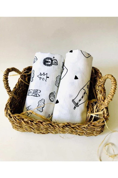 2 Adet  Çok Amaçlı Müslin Bezi Örtü Battaniye ürün görseli