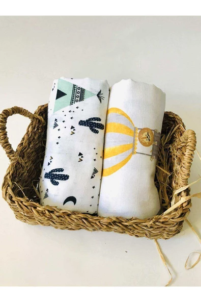 2 Adet  Çok Amaçlı Müslin Bezi Örtü Battaniye ürün görseli