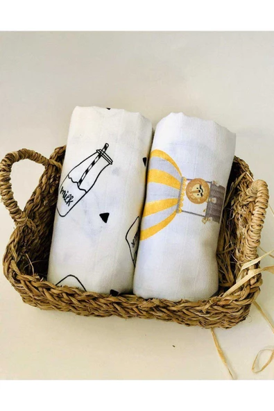 2 Adet  Çok Amaçlı Müslin Bezi Örtü Battaniye ürün görseli