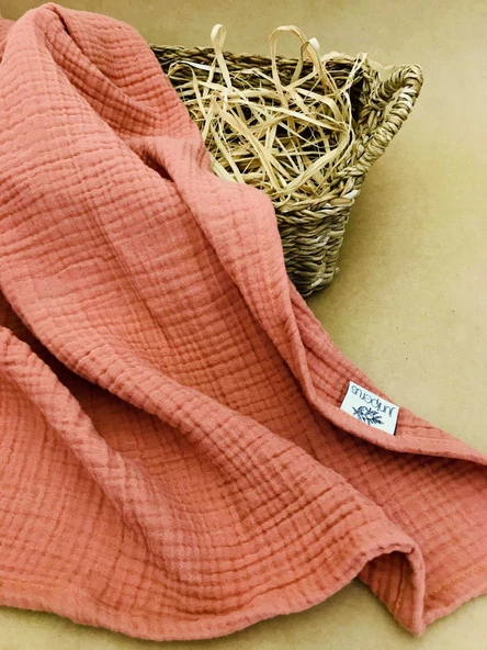 OEKO-TEX %100 Pamuk 4 Katlı Çok Amaçlı Müslin Örtü Battaniye - Resim 2