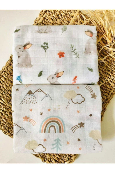 2 Adet  Çok Amaçlı Müslin Örtü Battaniye ürün görseli