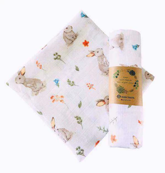 2 Adet  Çok Amaçlı Müslin Örtü Battaniye - Resim 4