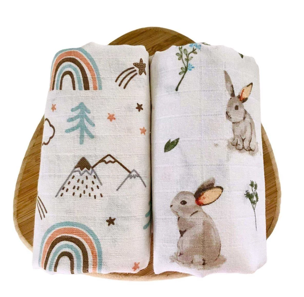 2 Adet  Çok Amaçlı Müslin Örtü Battaniye - Resim 2