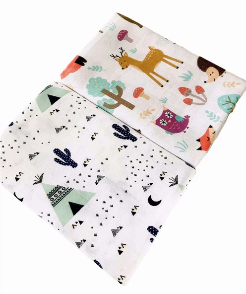 2 Adet  Çok Amaçlı Müslin Örtü Battaniye - Resim 2