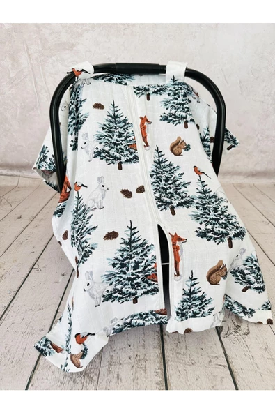 Müslin Puset Örtüsü ve Anakucağı Minderi - Resim 4