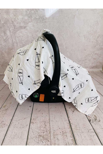 Milk Müslin Puset Örtüsü Fermuarlı - Resim 3