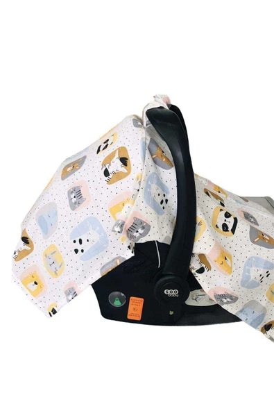 Sevimli Müslin Bezi Puset Örtüsü Fermuarlı - Resim 6