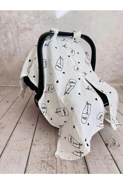 Milk Müslin Puset Örtüsü Fermuarlı - Resim 2