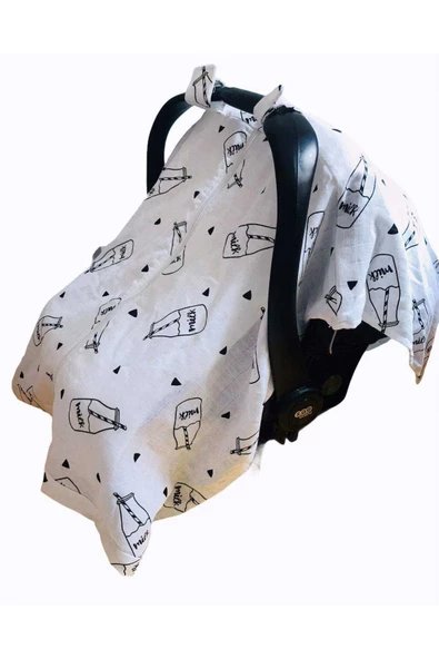 Milk Müslin Puset Örtüsü Fermuarlı - Resim 5