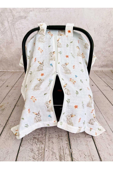 Rabbit Müslin Puset Örtüsü Fermuarlı ürün görseli