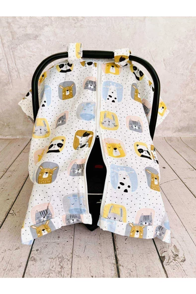 Sevimli Müslin Bezi Puset Örtüsü Fermuarlı ürün görseli