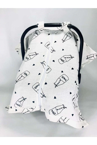 Milk Müslin Puset Örtüsü Fermuarlı - Resim 4