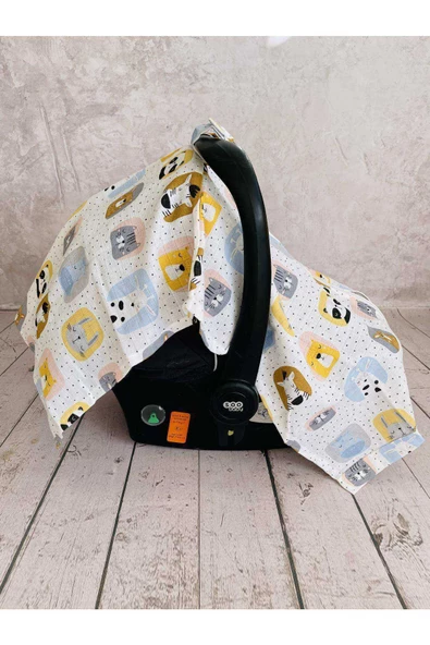 Sevimli Müslin Bezi Puset Örtüsü Fermuarlı - Resim 3