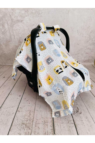 Sevimli Müslin Bezi Puset Örtüsü Fermuarlı - Resim 2