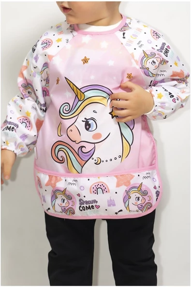 Unicorn Unisex Kollu Faliyet Mama Önlüğü 0/36 Ay Sıvı Geçirmez - 2