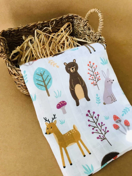 3 Adet 110x110  Çok Amaçlı Müslin Bezi Örtü Battaniye - Resim 5