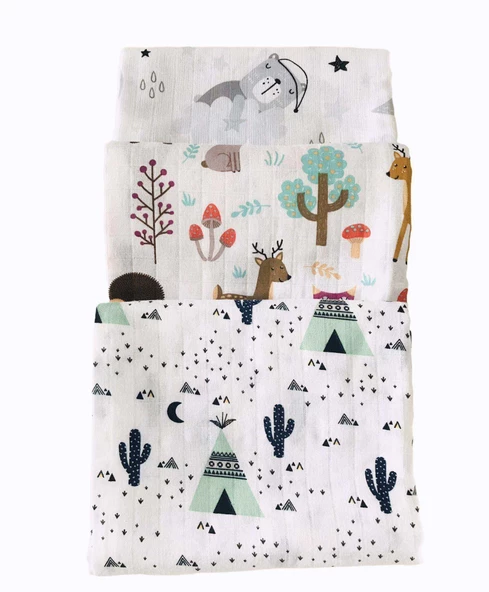 3 Adet Çok Amaçlı Müslin Örtü - 2