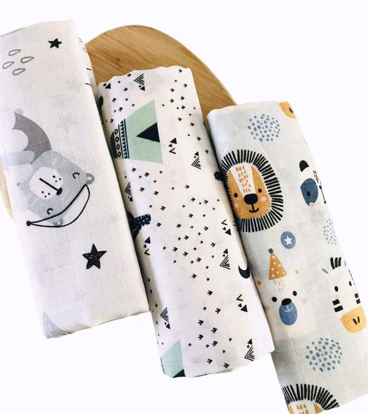 3 Adet  Çok Amaçlı Müslin Örtü ürün görseli