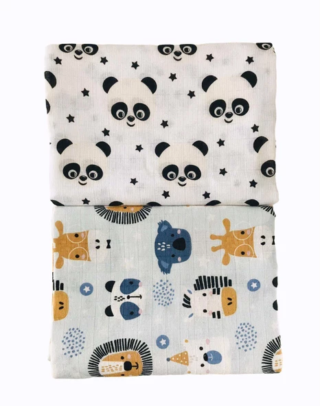 2 Adet  Çok Amaçlı Müslin Örtü - Resim 2