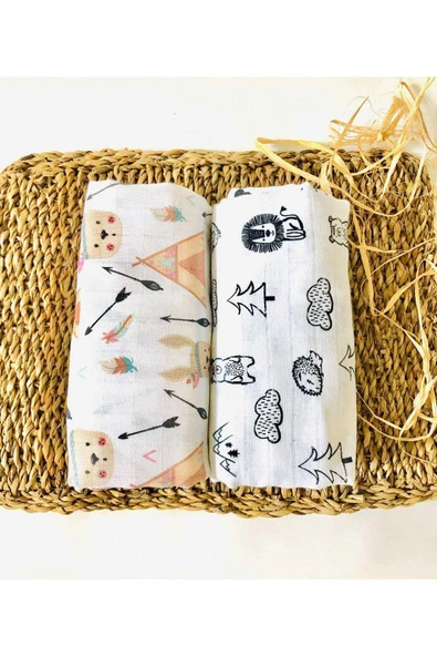2 Adet  Çok Amaçlı Müslin Bezi Örtü Battaniye ürün görseli