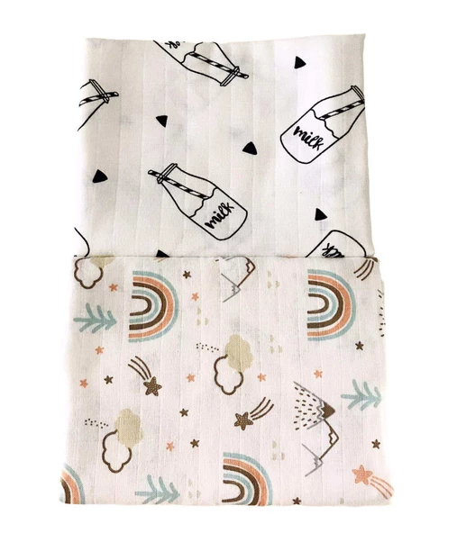 2 Adet  Çok Amaçlı Müslin Örtü Battaniye - Resim 2