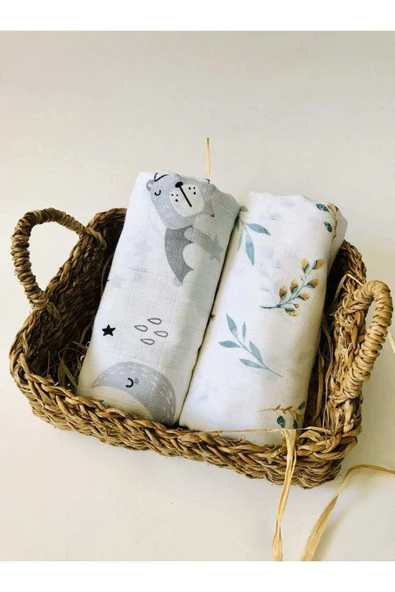 2 Adet  Çok Amaçlı Müslin Bezi Örtü Battaniye ürün görseli