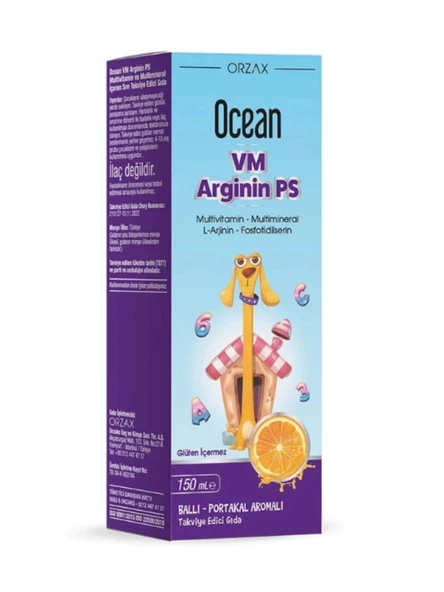 Ocean VM Arginin Ps Ballı Portakal Aromalı Şurup 150 ml