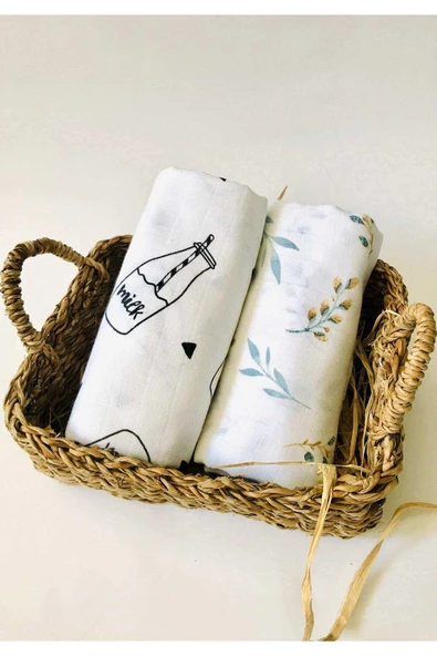 2 Adet  Çok Amaçlı Müslin Bezi Örtü Battaniye ürün görseli